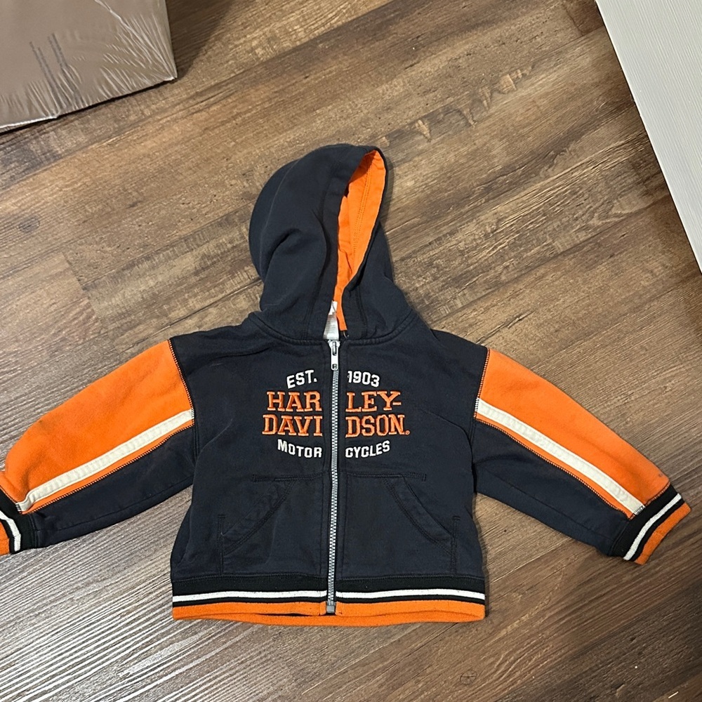 Harley-Davidson Kids Hoodie in Black and Orange